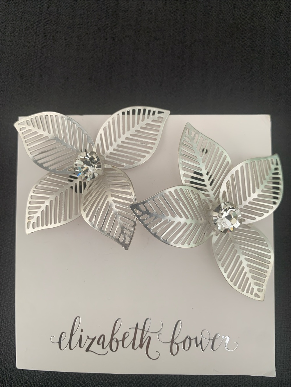 Hula clip matte silver earrings by Elizabeth Bower